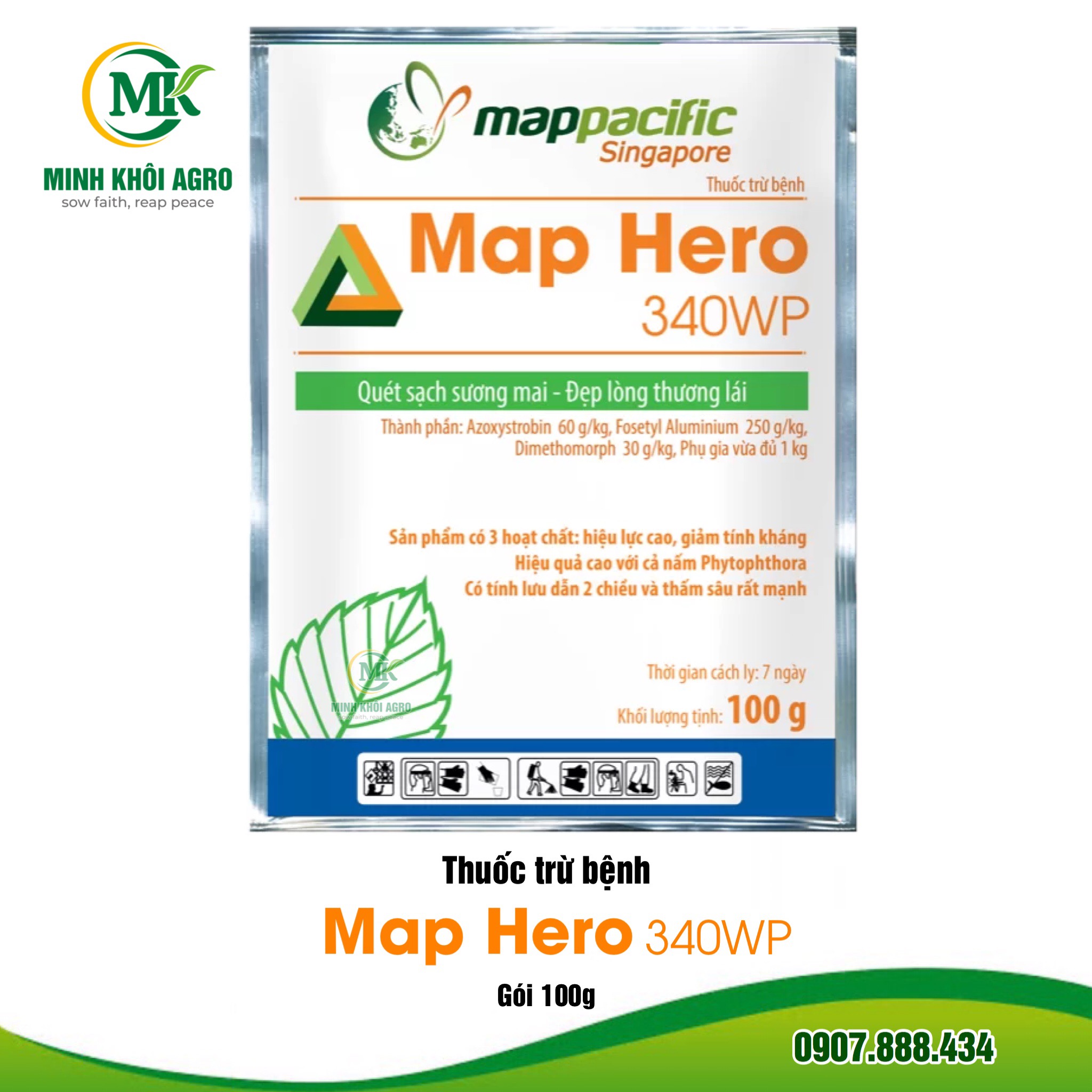 Thuốc trừ bệnh Map Hero 340WP - Gói 100g